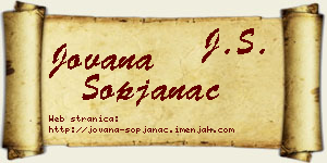 Jovana Sopjanac vizit kartica